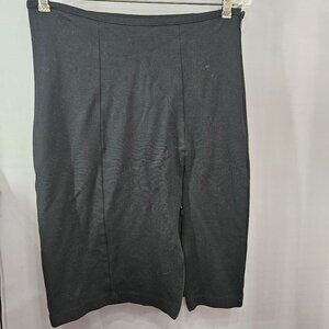 Women Midi Skirt Three Dots Red L Black Pencil Zipper Side Slit Gothic Punk USA